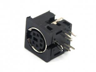 Mini-DIN female 6-p PCB @ electrokit