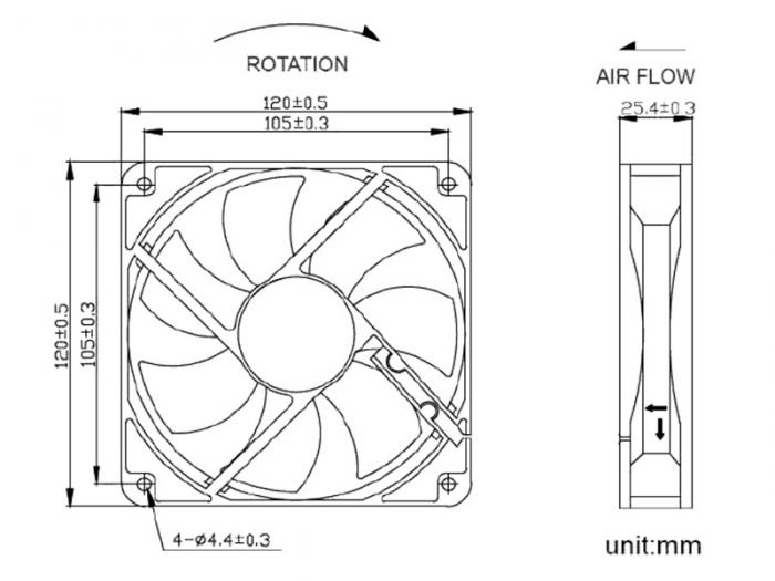 Fan 120x120x25 12V 140mA 2600rpm @ electrokit (3 of 3)