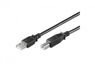 USB-kabel A-hane - B-hane 1.8m svart @ electrokit
