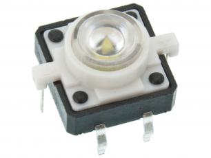 Push switch PCB LED white @ electrokit