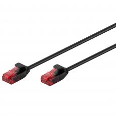 UTP Cat6 slim patch cable 0.25m black Cu @ electrokit