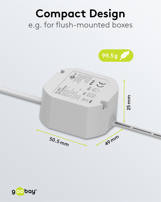 LED power supply 12V (DC) 12W flush-mount @ electrokit (3 of 3)