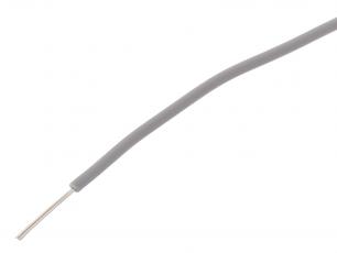Hook-up wire AWG24 stranded - gray /m @ electrokit