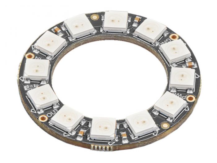 NeoPixel ring 12 RGB LEDs ø37mm @ electrokit
