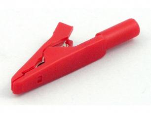 Alligator clip 2 mm red @ electrokit