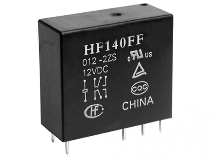 Rel HF140FF 2-pol vxlande 12VDC 10A @ electrokit (1 av 1)