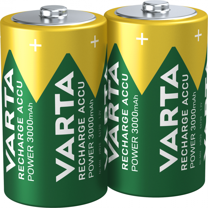 NiMH D batteri laddbart 1.2V 3000mAh Varta 2-pack @ electrokit (2 av 2)