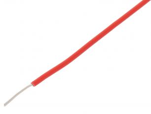Hook-up wire AWG24 stranded - red /m @ electrokit