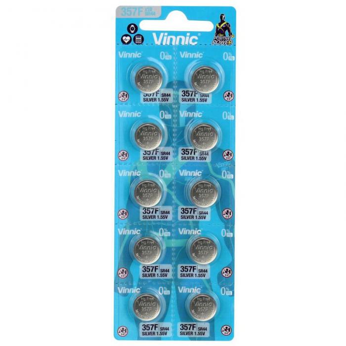 Button cell silver oxide 357 SR44 Vinic 10-pack @ electrokit (1 of 1)