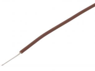 Hook-up wire AWG24 stranded - brown /m @ electrokit