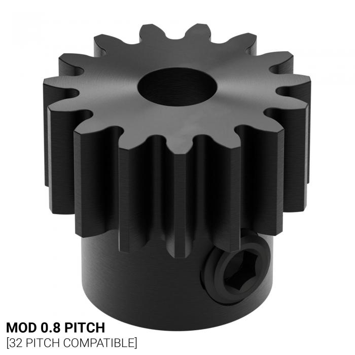 Pinion gear MOD 0.8 15T 4mm @ electrokit (1 of 2)