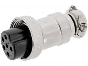 Connector GX16 jack 6-pin @ electrokit