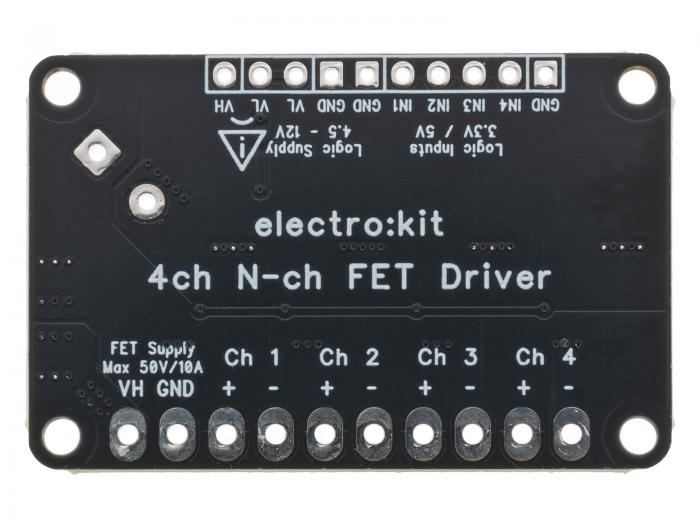 MOSFET Drivkort 4-kan 50V 10A @ electrokit (5 av 8)