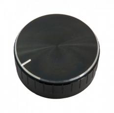 Knob ø48x18 aluminum black @ electrokit