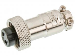 Connector GX12 jack 2-pin @ electrokit