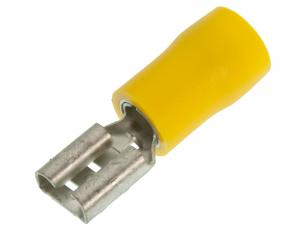 Blade receptacle 6.3 x 0.8mm yellow @ electrokit