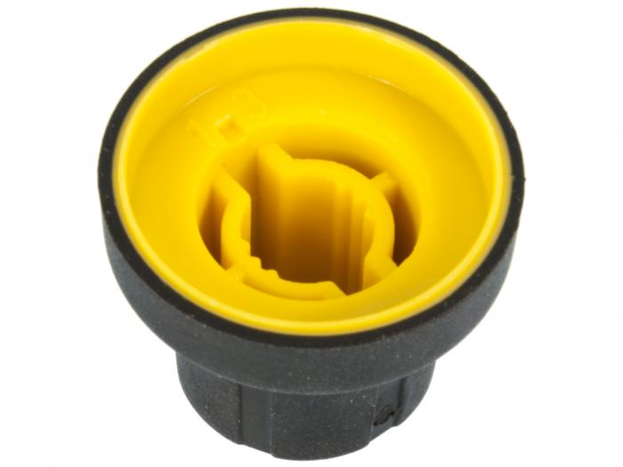 Knob rubber yellow ø18.9x15mm @ electrokit