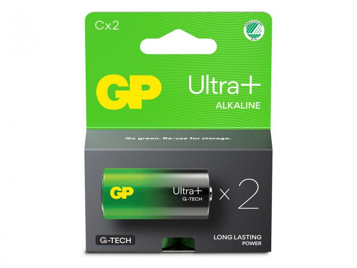 C / LR14 alkaliska batterier GP Ultra Plus 2-pack @ electrokit (2 av 2)