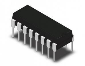 74HC595 DIP-16 8-bit shift register with output latches @ electrokit