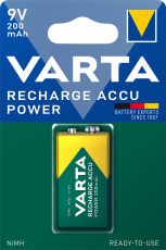 NiMH battery rechargeble 9V 200mAh Varta @ electrokit