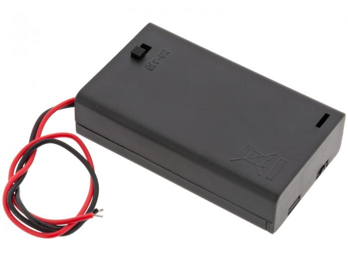 Batterihållare 3xAAA med strömbrytare @ electrokit (1 av 2)