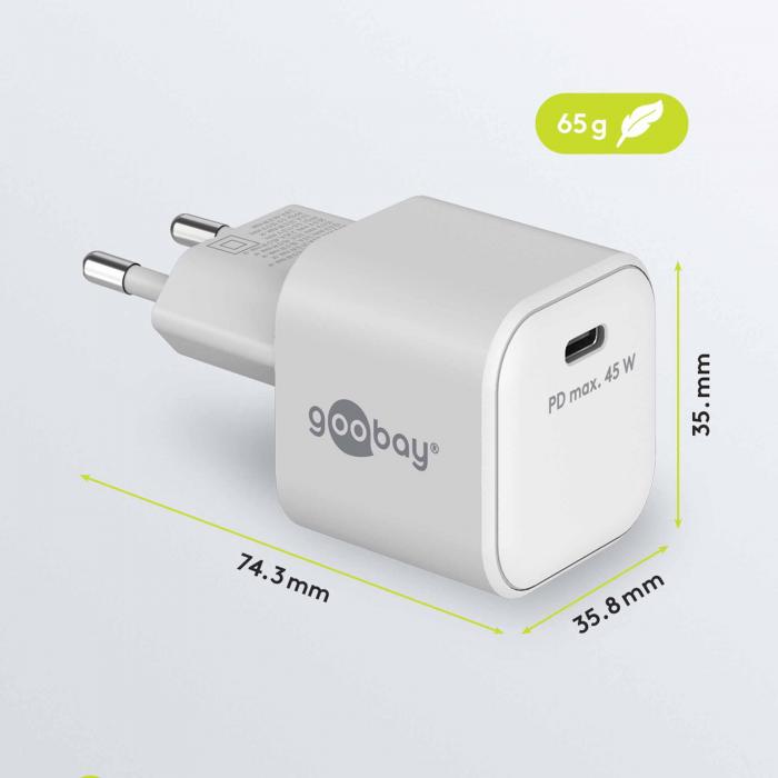 USB-C PD GaN charger 45W white @ electrokit (3 of 4)
