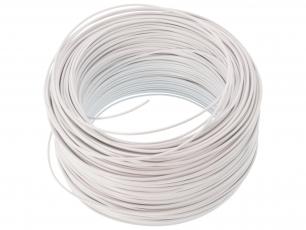 Hook-up wire AWG20 solid core - white /m @ electrokit