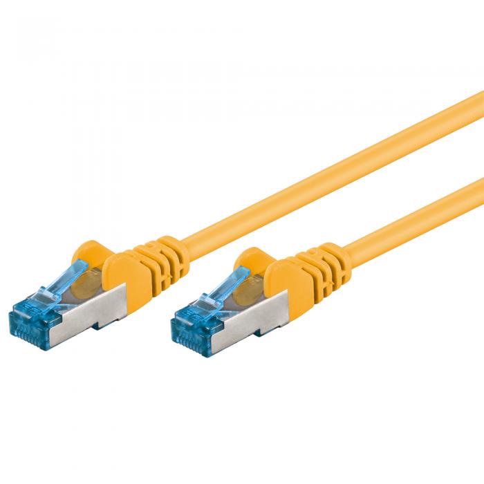 S/FTP Cat6a ntverkskabel 0.5m gul LSZH Cu @ electrokit (1 av 1)