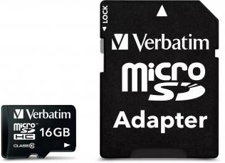 Memory card microSDHC 16GB Verbatim @ electrokit