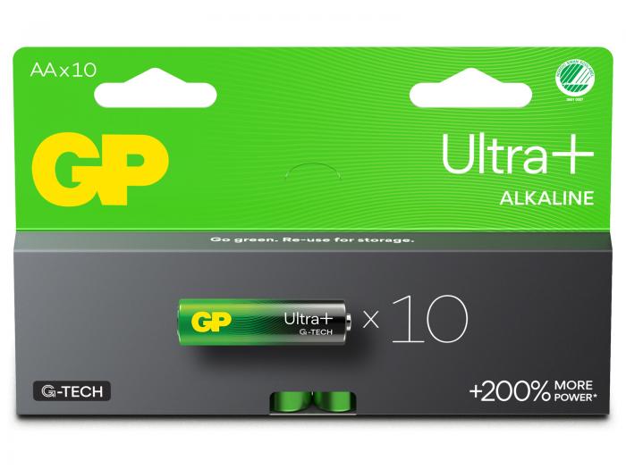 AA / LR6 alkaliska batterier GP Ultra Plus 10-pack @ electrokit (2 av 2)