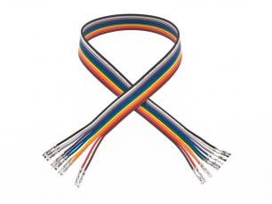 Ribbon cable with pre-crimped terminals 10-p F-F 300mm @ electrokit