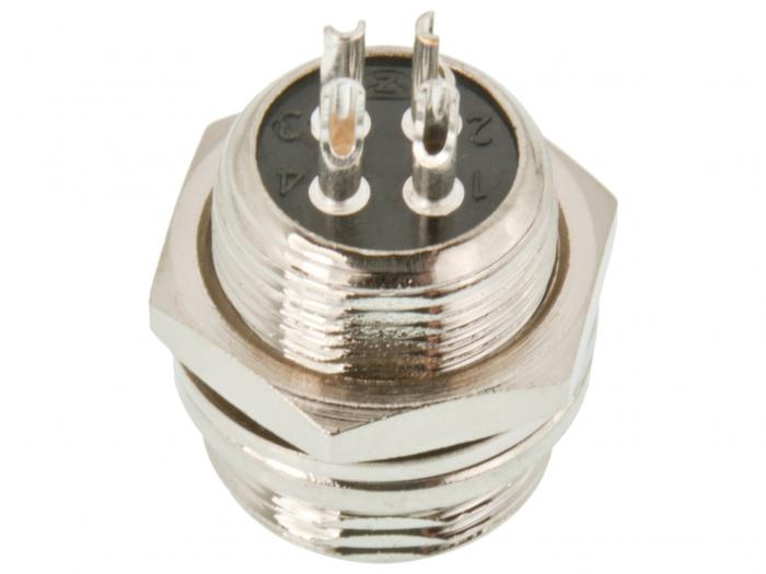 Connector GX12 plug 4-pin chassi @ electrokit (2 of 3)