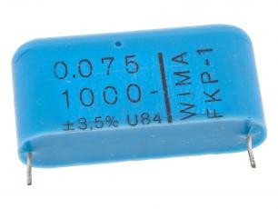 Kondensator 75nF 1000V 37.5mm @ electrokit