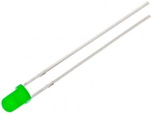 LED green 3 mm low current 2mA TLLG4401 @ electrokit