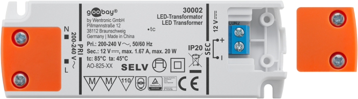 Power supply for LED 12V (DC) 20W @ electrokit (2 of 5)