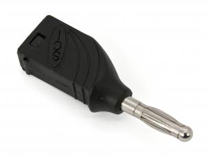 Banana plug 4mm stackable black @ electrokit