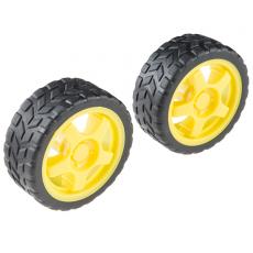 Robot wheels 65mm rubber tires 2-pack @ electrokit