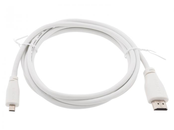 HDMI 2.0 cable male - micro male 2m white Mfg: Raspberry Pi @ electrokit (1 of 1)