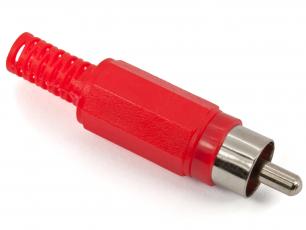 RCA-plug plastic red @ electrokit