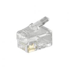 Modular connector 4P4C - RJ9 RJ10 RJ22 flat cable @ electrokit