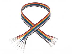 Ribbon cable with pre-crimped terminals 10-p M-F 300mm @ electrokit