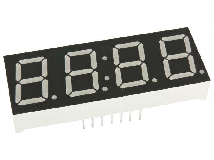 LED display 7-segment 14.22mm 4 characters CC green @ electrokit (1 of 3)