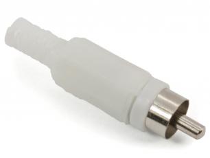 RCA-plug plastic white @ electrokit