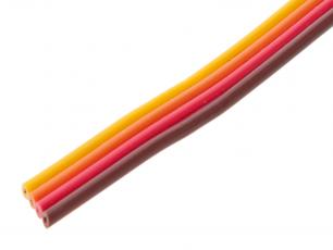 Ribbon cable multicolor 4 wires 1.4 mm /m @ electrokit