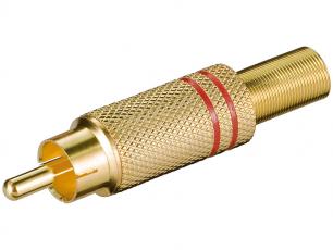 RCA plug gold red @ electrokit