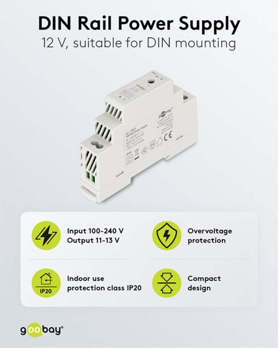 Power Supply 12V 1.25A 15W DIN-Rail @ electrokit (3 of 3)