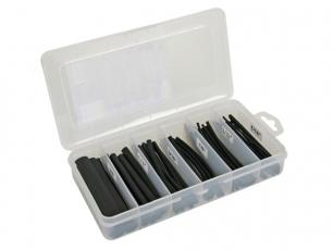 Heat shrink tube set 85 pcs 100mm black with glue @ electrokit