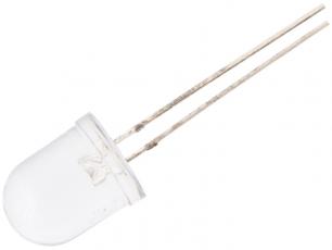 LED 10mm vit 12V klar @ electrokit