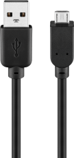 USB-kabel A-hane - micro B hane 1.8m @ electrokit
