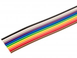 Ribbon cable multicolor 10 wires 1.27 mm /m @ electrokit